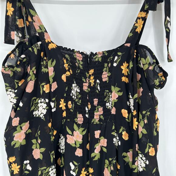 REFORMATION Breeze Midi Dress Floral Sweetheart Off The Shoulder Ruffle Sylvie - Picture 9 of 11